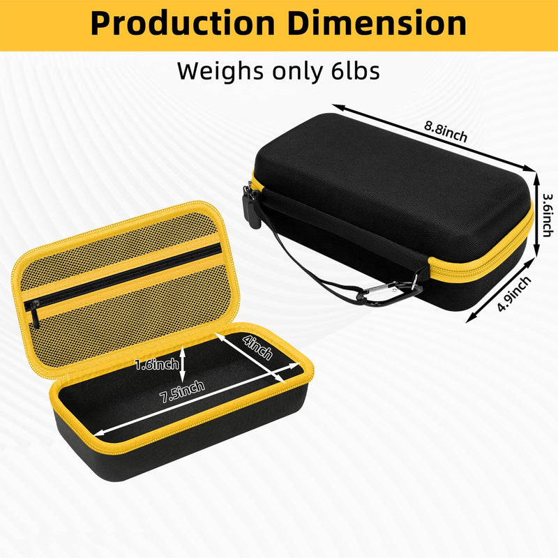 Case for Fluke 62 Max/ 62 Max+/ 64 Max/ 59 Max+ Infrared Thermometer, Hard EVA Protective Carrying Bag with Mesh Pocket, BLACKYELLOW (CASE ONLY)