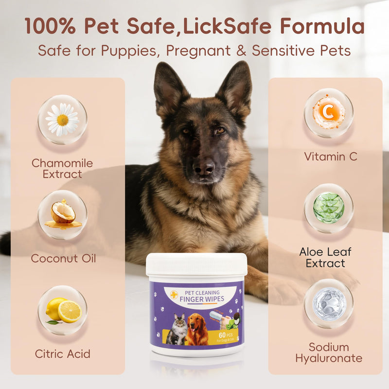 Dog Eye Wipes, 120 Count Cat Eyes Cleaning Wipes Gentle Pet Tear Stain Remover, Hypoallergenic Puppy Dogs Eye Wash Cleaner for Debris Discharge Mucus, Aloe Chamomile Pets Wipe Pads