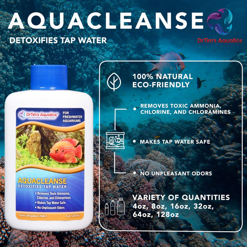 DrTim’s Aquatics AquaCleanse for Freshwater Aquariums – 16 oz – Tap Water Conditioner – Prepares Water for Fish Tanks, Supports Visual Clarity & Stable, Balanced Parameters DrTim's Aquatics AquaCleanse Freshwater 16oz