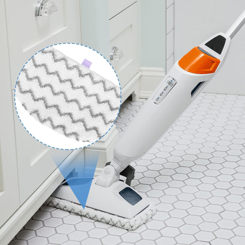 Tidy Monster Steam Mop Replacement Pads Compatible with Bissell Powerfresh Steam Mop 1940 1806 1544 1440 2075A 2685A Series, Part # 5938 & 203-2633, 1606668 & 1606669 (4-White) 4 Pack Scrub Plush