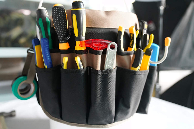 MELOTOUGH Bucket Tool Organizer With 35 Pockets Fits to 3.5-5 Gallon Bucket (Khaki) Khaki