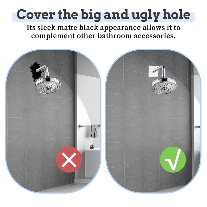 Molain 2 Pcs Escutcheon Plate Wall Split Flange, 22mm/0.87in ABS Wall-Mounted Water Pipe Flange Cover, Self-Adhesive Square Plumbing Cover Plates for Kitchen Shower Head Toilet(White) White