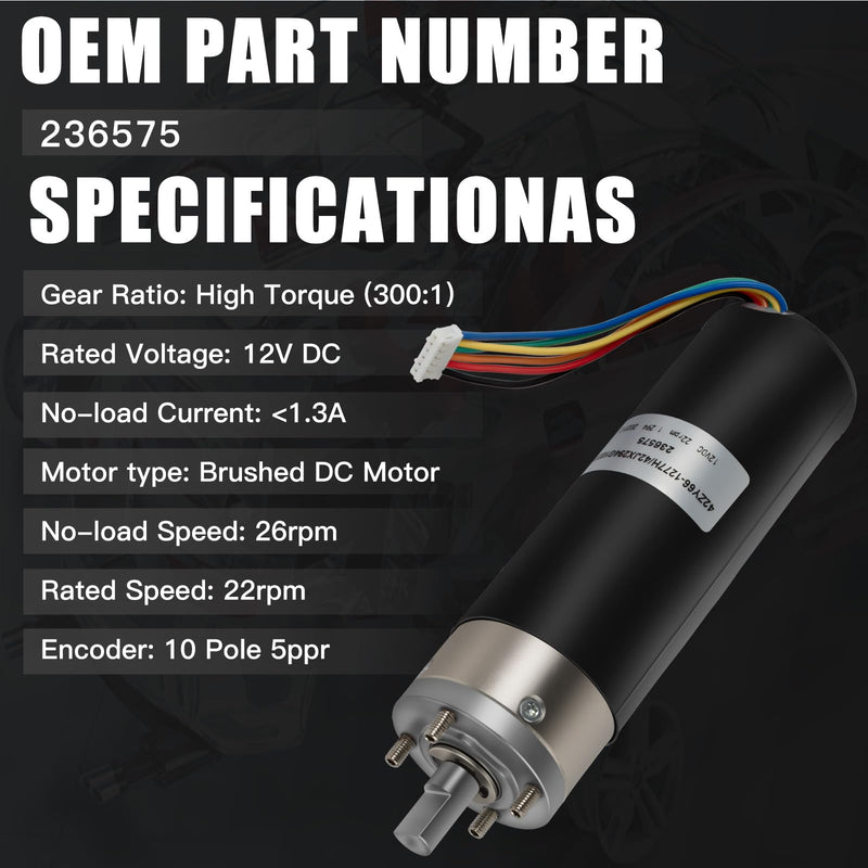 236575 RV Motor in-Wall Slide-Out, IG-42 Motor 10mm Compatible with Lippert Schwintek in-Wall Slide System, High Torque Gear Ratio 300:1
