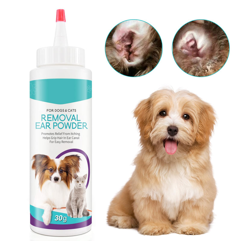 Dog Ear Cleaner, Upgraded Dogs & Cats Ear Powder for Easy Hair Removal, Pets Ear Infection Relief, Soothes Itchy Ears & Relieve Scratching (1)