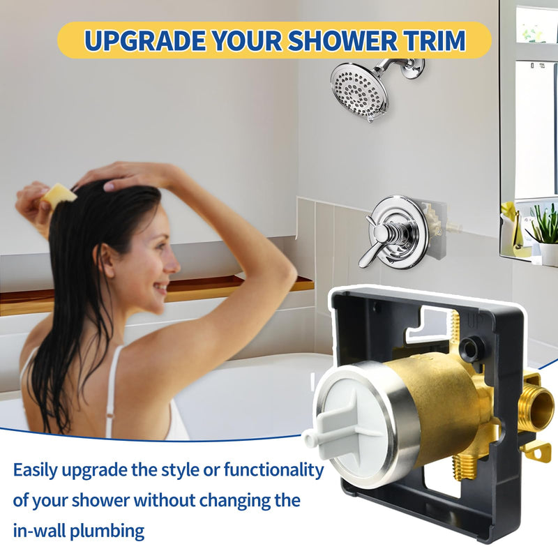 R10000-UNBX Shower Valve Body for Delta MultiChoice Universal Tub and Shower Trim Kits, Fits 13, 14, 17, and 17T Series Single-Function or Dual-Function Trim, Rough-In Valve (No Stops) R10000-UNBX（No Stop）