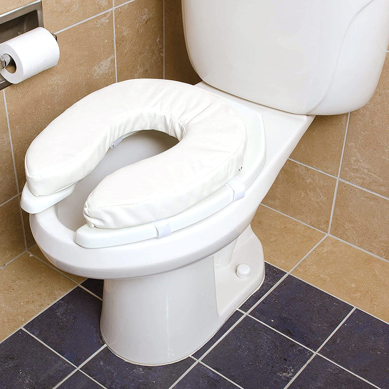 DMI Raised Toilet Seat Cushion Seat Cushion and Seat Cover to Add Extra Padding to the Toilet Seat while Relieving Pressure, Tear Resistant, FSA & HSA Eligible, 2 Inch Pad, White 2 Inch (Pack of 1)