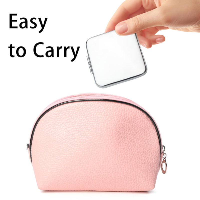 Compact Mirror, Pocket Travel Makeup Mirror for Purse, Metal Square Shell, 2-Sided 1X/2X Magnifying, Portable, Folding, Handheld, Sliver,12 Pack 12