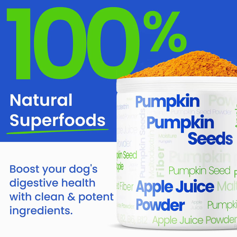 Pumpkin for Dogs - Apple, Pumpkin Seeds and Pumpkin Fruit - Fiber Supplement and Stool Softener - Diarrhea, Constipation, Upset Stomach, Food Sensitivity - Improve Digestion - 8oz Apple Flavor - PawsPlanet Australia