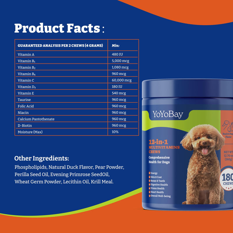 Dog Allergy Relief Chews for Immune Support & Itch Relief + Dog Multivitamin Chewable Supplement for Immune & Energy Boost, Joint Support - 180 Soft Chews - PawsPlanet Australia
