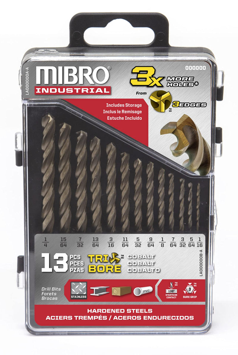 Mibro | 13 Piece Cobalt Tri-Bore Drill Bit Set