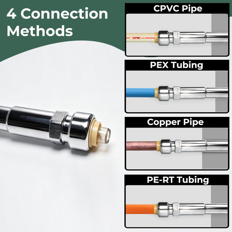TTFLEX 12" Frost Proof Spigot 1/2" Push to Connect with 3/4" MHT Hose Bibb 1/2" Push-Fit 12 Inch