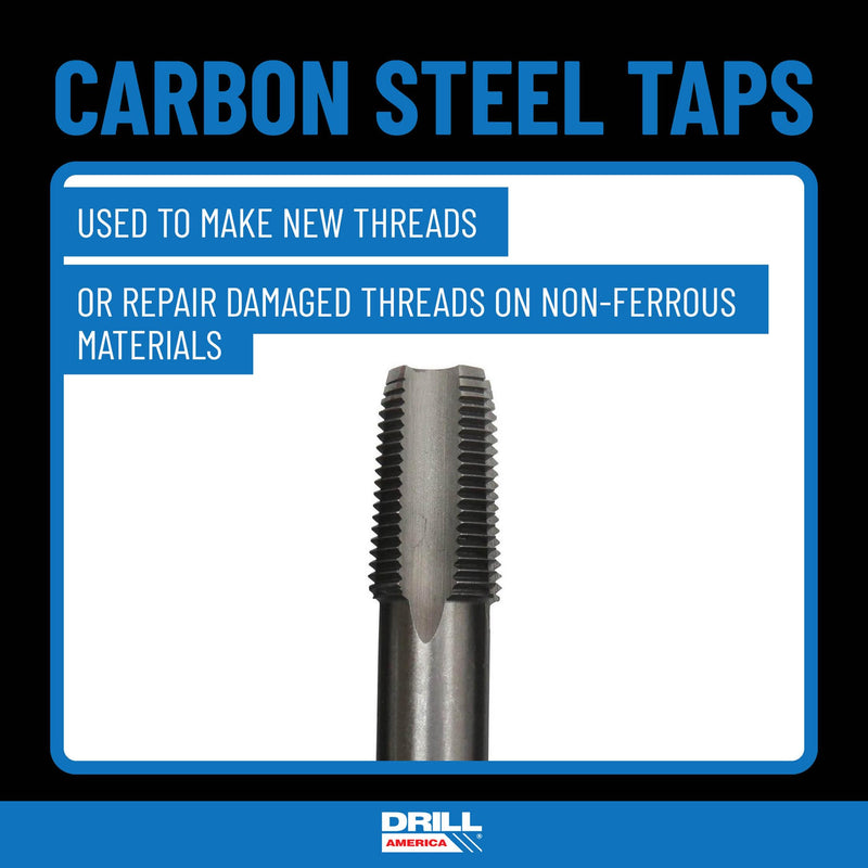 Drill America - POU1/2NPTW/DRILL 1/2" Carbon Steel NPT Pipe Tap and 23/32" High Speed Steel Drill Bit Set, POU Series 1/2" NPT 1/2" NPT Tap - 23/32" Drill