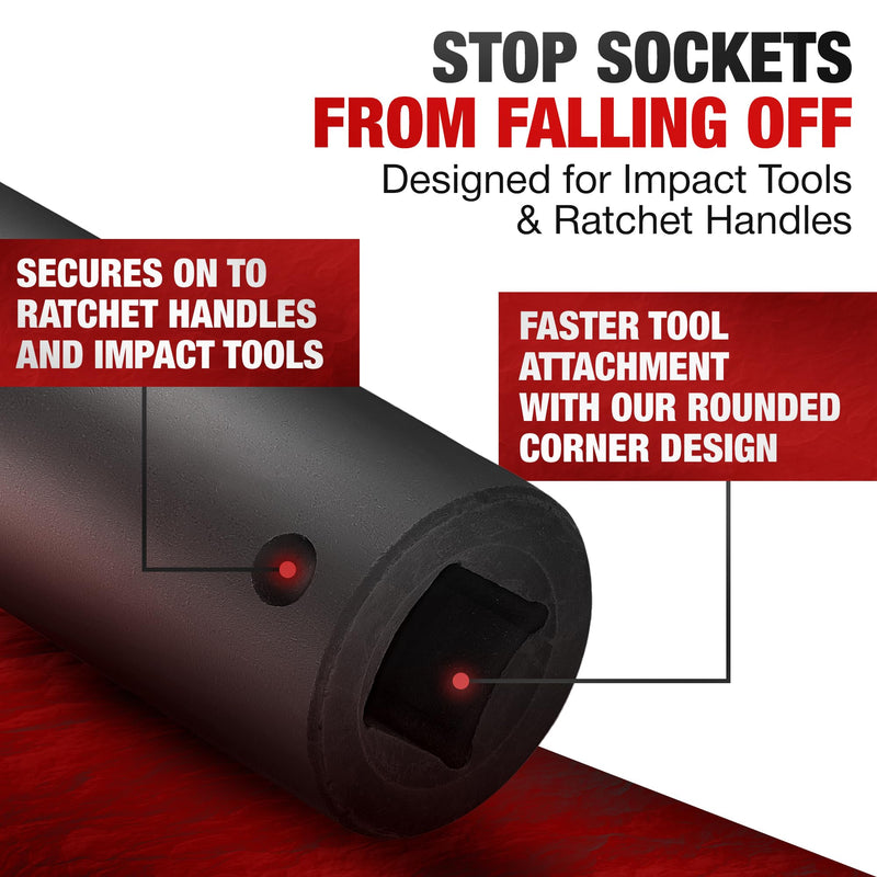 TIGHTSPOT 1/2 Inch Drive - 14 mm Deep Impact Socket with Anti-Rounding 6 Point Design, Heat-Treated CRV Steel, Metric 1/2” Drive Deep Socket 1/2” Drive 14mm Deep Impact Socket - 6pt