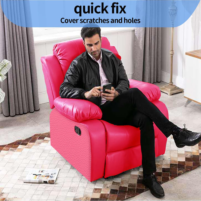 Aglzyoply Large Furniture Leather Repair Tape, Self-Adhesive Leather Repair Subsidy, 17.7x78.8inch Leather Repair Tape,for Sofa, car seat,Furniture,Kitchen cabinets, Wall, Chair,DIY Crafts (Rose red)