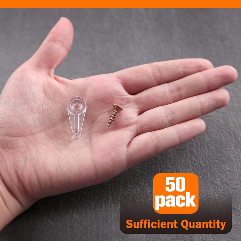 120 Pcs Glass Window Retainer Clips Kit, Transparent Mirror Fixing Clips Glass Door Holder Cabinet Panel Bracket with Screws for Fixing Glass 120