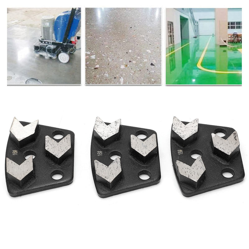 Diamond Grinding Disc, 3Pcs Trapezoid Diamond Floor Grinding Pad Disc Concrete Grinding Shoes 16#, Smooth Surface and incisive Teeth, Easy to Carry