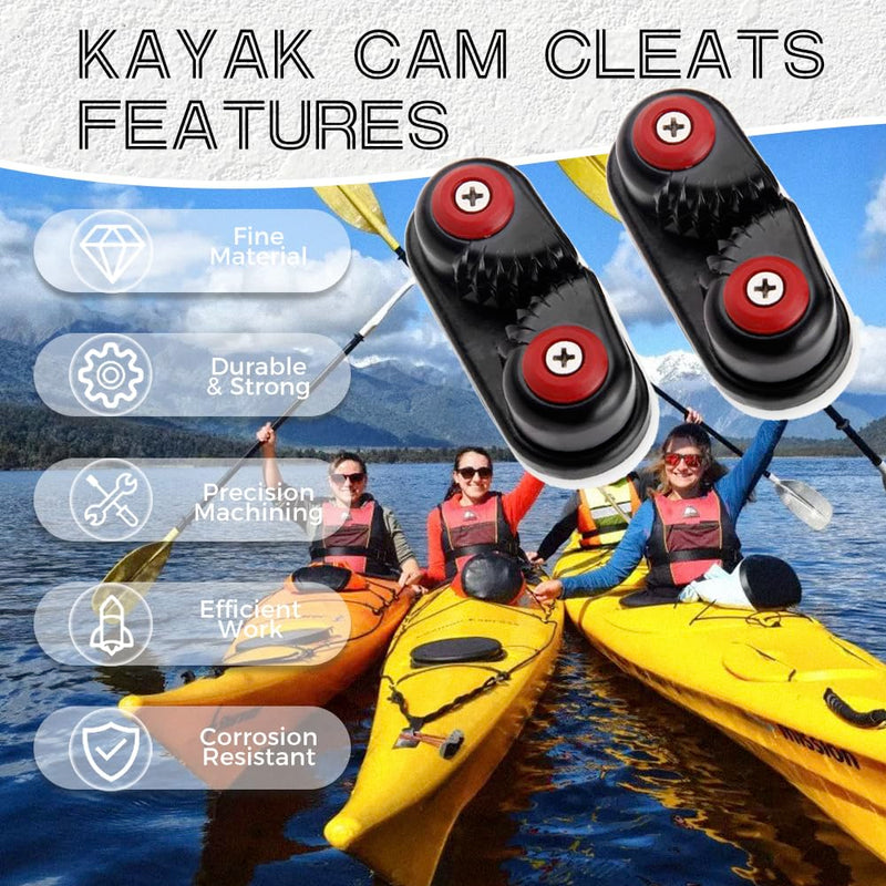 Yetaha 4 Pack Kayak Cam Cleat, Fast Entry Kayak Cleats Marine Aluminum Cam Cleats for Boat Canoe Sailing Sailboat Dinghy Accessories