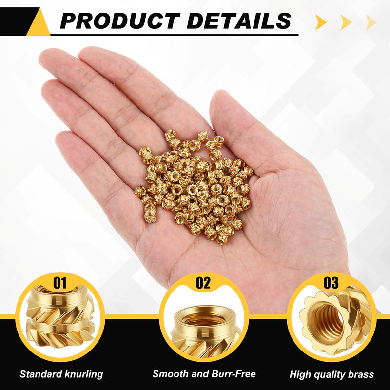 300 Pcs M3 Heat Set Inserts M3 x 4mm x 5mm M3 Threaded Insert 3D Printer Brass Inserts Knurled Metric Threaded Inserts Nuts for Plastic, 3D Printing Components 300