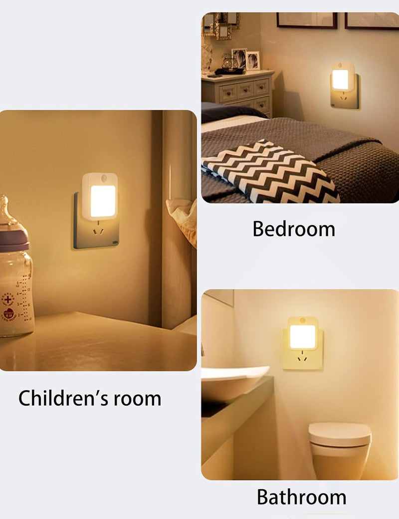 L LOHAS LED Night Lights Plug into Wall 2-Pack, 0.3W Plug in Night Light, Dusk to Dawn, 3000K Soft White, Bright Nightlight Auto-On/Off, for Adults Kids Room Bedroom Bathroom Hallway Kitchen, Non-Dim - NewNest Australia