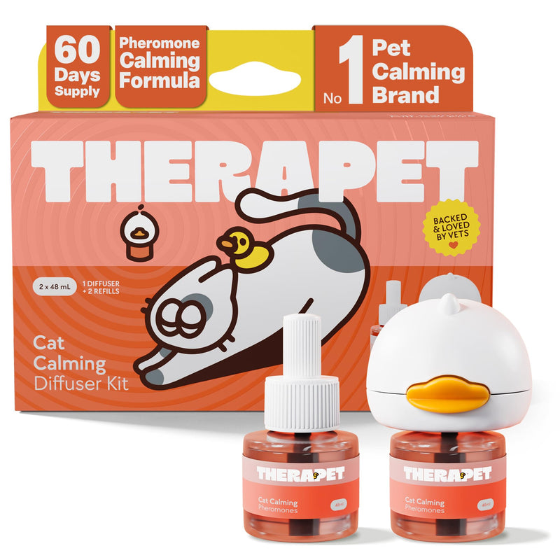 TherapetMD 60-Day Cat Calming Diffuser - Cat Pheromone Diffuser for Stress, Pee Spraying, Cat Fighting, Aggression, Excessive Meowing & Scratching - 60-Day Refill Included - Packaging May Vary 1 Pack