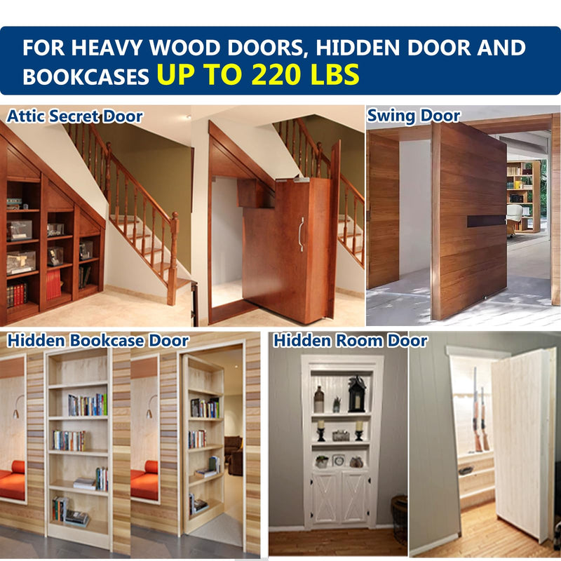 Heavy Duty Pivot Hinge for Wood Door - HBL' Stainless Steel Hidden Door Hinge for Secret Door, with 360 Degree Rotation, Invisible Pivot Door Hardware for Bookshelf. Pivot Hinge 1PC