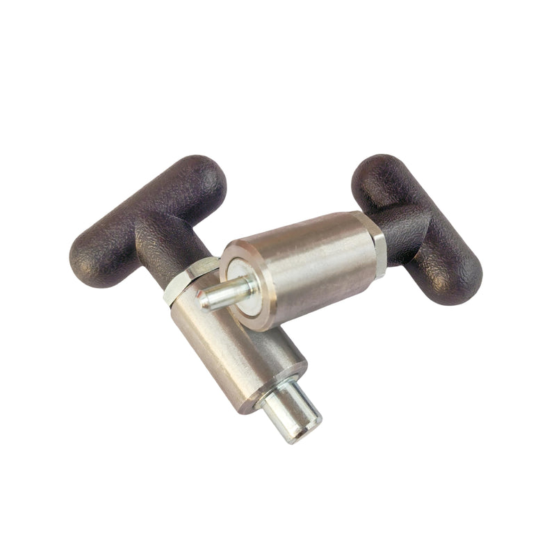 Handle Locking Spring-Loaded Pull pin, Welded Steel Body Column Positioning pin,Black Handle Lever knob (2, T-Handle Dia:3/8in) 2