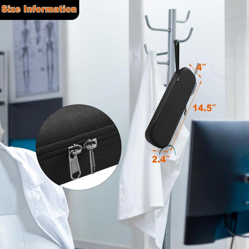 Beautyflier PU Leather Stethoscope Holder with Clip for All Models, Stethoscope Case for 3M Littmann Classic III, 1 Pcs EVA Stethoscope Carrying Case + 1 Pcs Holder (Stethoscope Not Included)