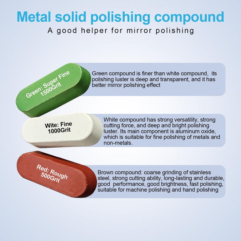 Neeki 6 Drill Polishing Wheels and 3 Polishing Compounds, Multi-Specification Polishing Wheel Kit, Suitable for Metal, Stainless Steel, Jewelry, Wood, Ceramic, Glass and Other Wheel Polishing Tools. 9