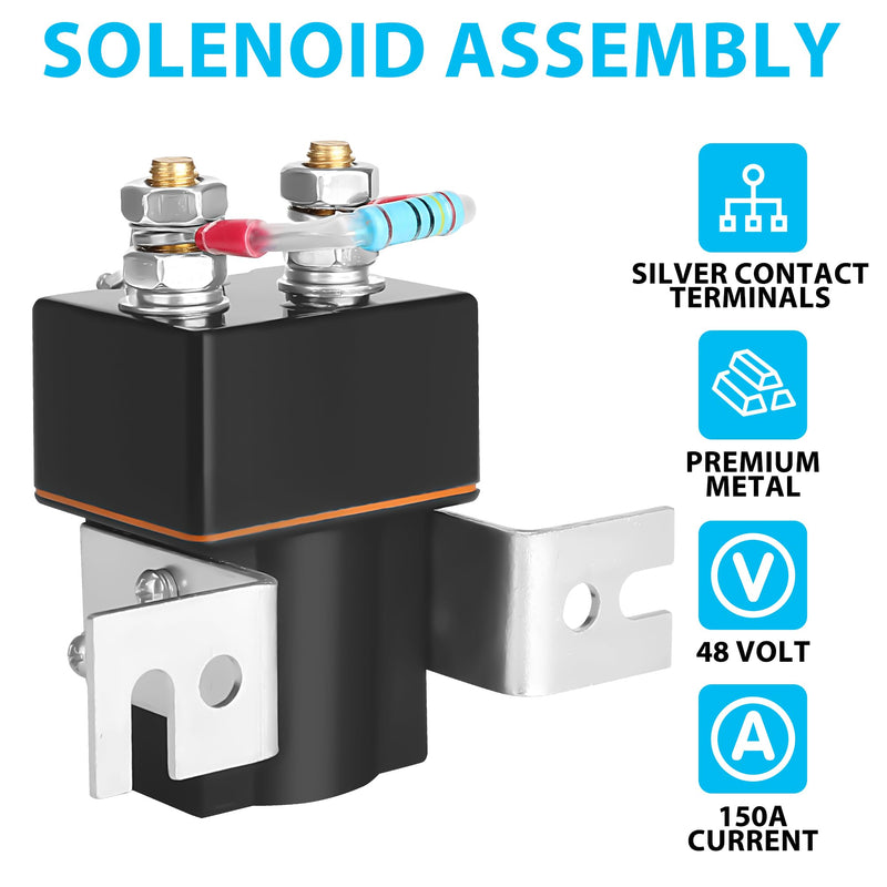 10L0L Golf Cart 48V Solenoid Assembly for Golf Cart Club Car DS (1995 Up) Precedent (2000 Up) 4 Terminals with Solenoid Resistor Replace Part 101908701 1014947