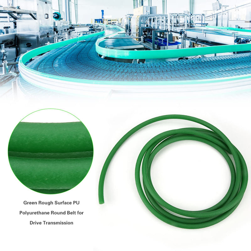 High-Performance Polyurethane Belt Green Rough PU Polyurethane Round Belt for Drive (10mm×)