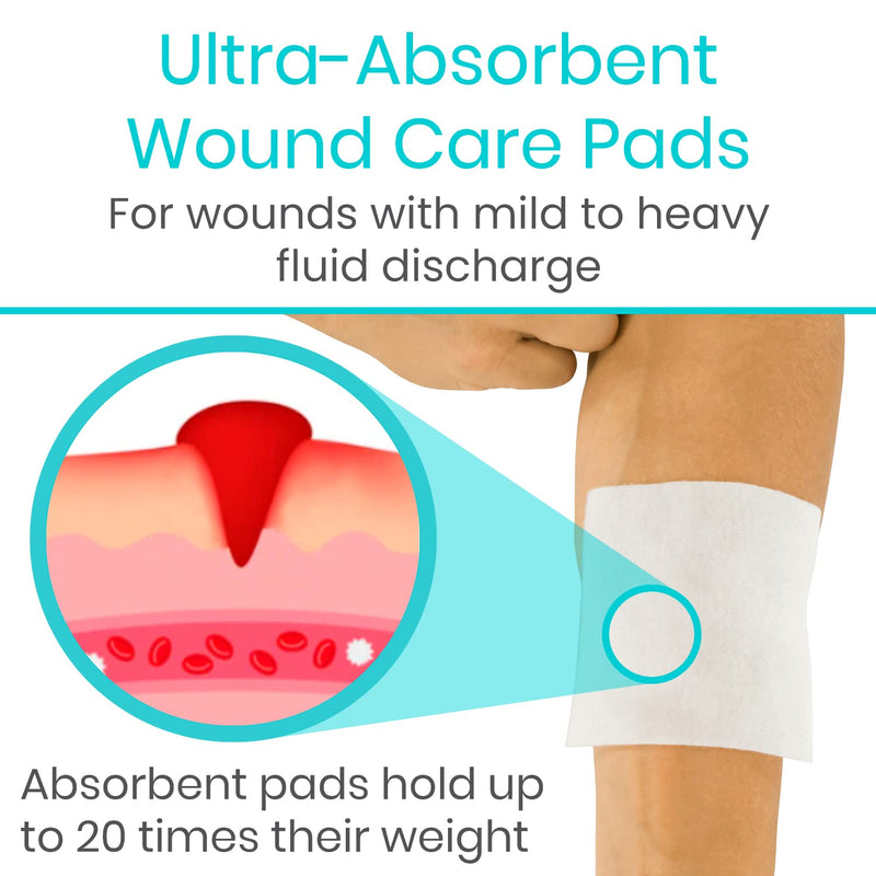 ViveCare Calcium Alginate Wound Dressing 4" x 4" (10 Pack)- Individually Wrapped, Sterile Gauze Pads - Absorbent Sterile Patches for Ulcer, Bed Sore, G Tube, & Diabetic Foot - Non-Stick Burn Treatment 4" x 4"