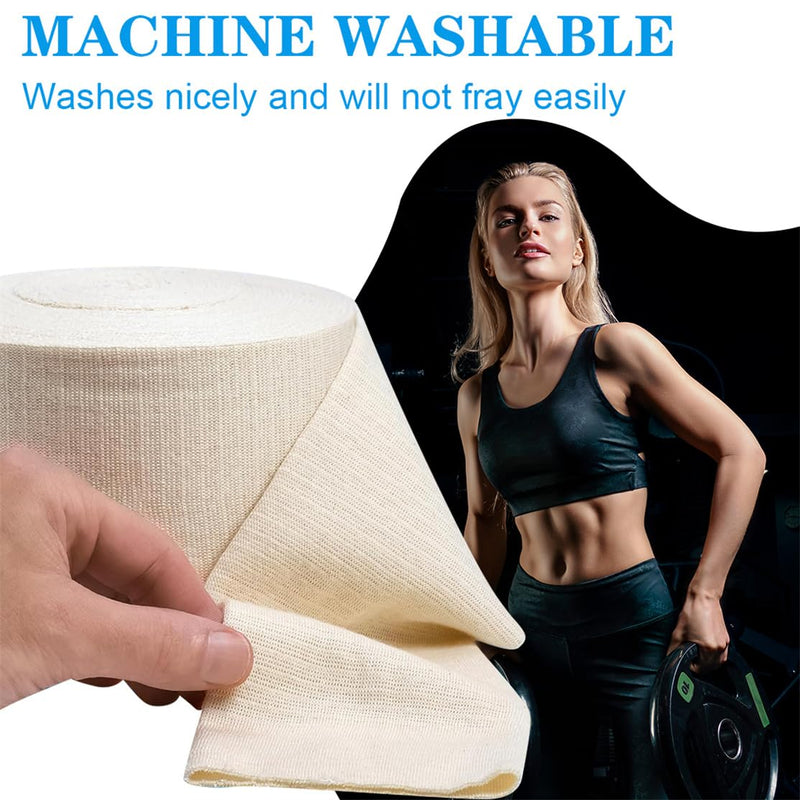 Elasticated Tubular Support Bandage Cotton Stockinette Tubing Size F Reusable Compression Sport Bandage Roll for Arm Leg Knee (3.9 Inch x 5.46 Yard)