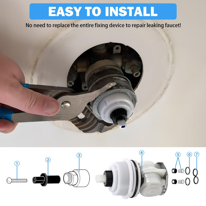 RP32104 Shower Cartridge Replacement for Delta Monitor 1700 Series (1998-2005), Dual-Function Pressure Balance Shower Valve Cartridge Assembly, White Cap, Fits MultiChoice Faucets RP32104 Cartridge