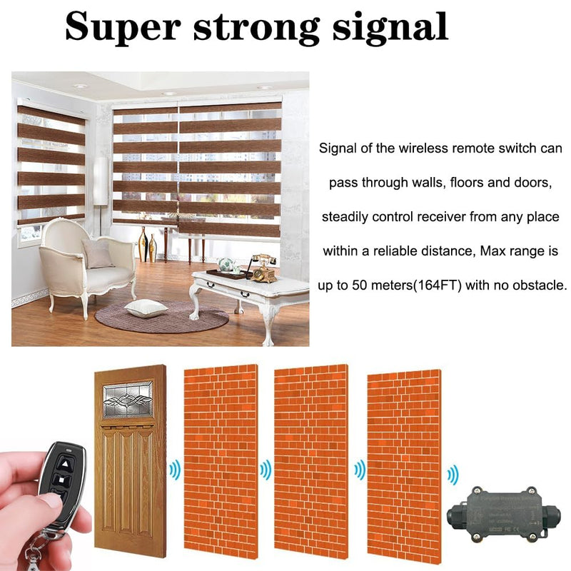 DC12V Forward and Reverse Remote Control Switch，Waterproof Wireless DC Motor Remote Control Switch DC12V/48V/8A Linear Actuator Remote Switch for DC Motor,Winch Solenoid Relay Contactor DC12V-48V Forward and reverse switch