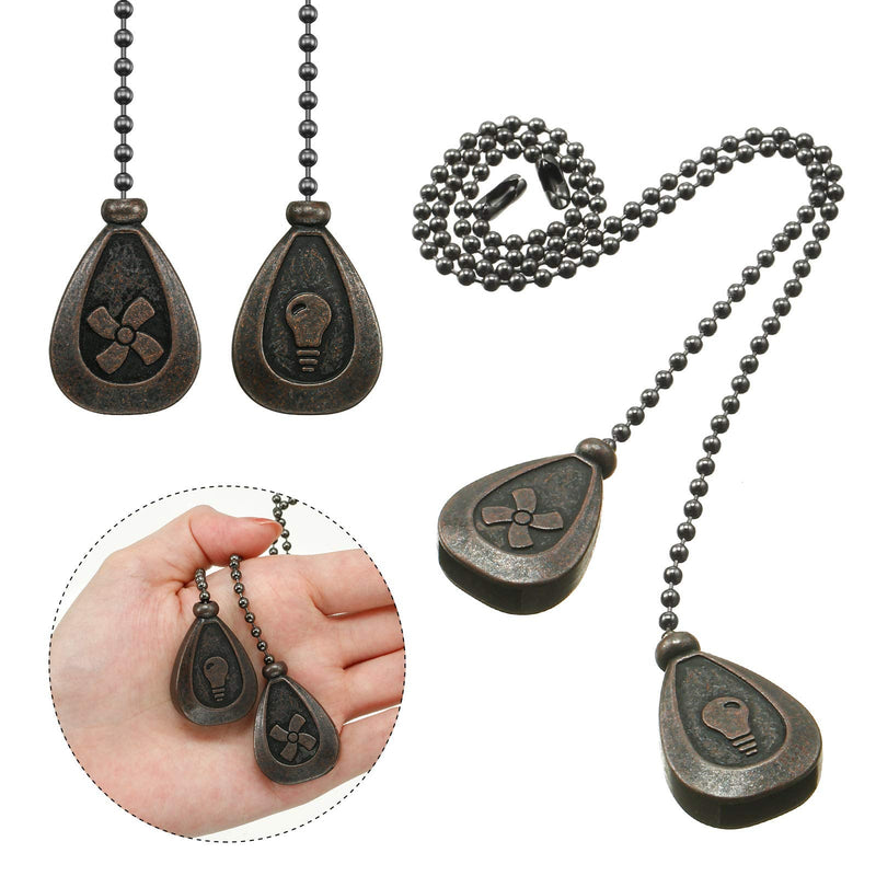 8 Pieces Pull Chains Extension Fan Pull Chain Pendant Ceiling Fan Pull Chain 12 Inch Ceiling Fan Chain Extender Ornament with Ball Fan Chain Connector (Black Copper Color)