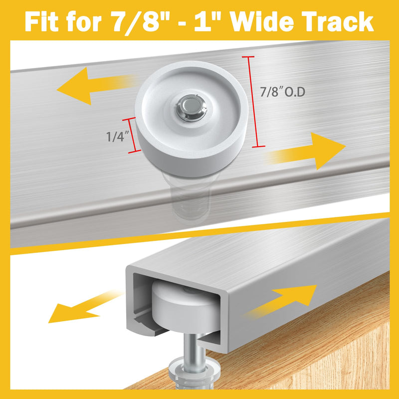 Closet Doors Bifold Door Hardware - 2 Pack Sliding Door Hardware Bi Folding Door Hardware Barn Pocket Repair Kits Includes Top and Bottom Brackets, Pivots with Guide Wheel for 1" to 1-3/8" Thick Doors