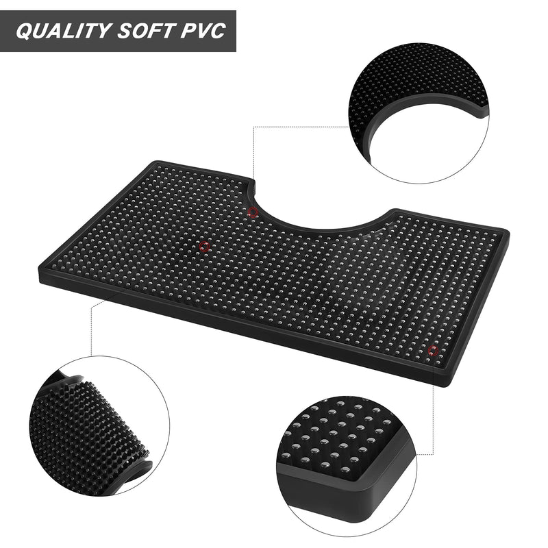 Beer Drip Tray, Non-Slip PVC Kegerator Surface Mount Drip Tray Mat, Beverage Bar Drip Tray with Draft Beer Tower Flange Cutout 330.0 Grams Plastic