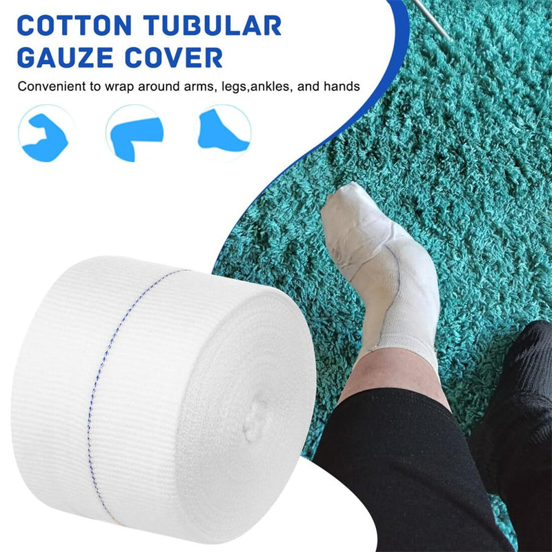 Tubular Bandages Breathable Elastic Bandage Sleeve Cotton Tubular Stockinette Gauze Roll for Cast Plaster Comfort Wear (3 Inch X 11 Yard)