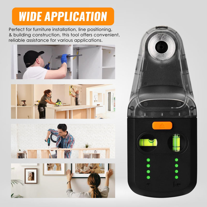 4-in-1 Wall Laser Leveler with Line Laser, Wall Mount Bracket, Rechargeable Electric Dust Collection Construction Removal Bubble Levels, 4M Green Laser Distance for Home Renovations & Woodworking