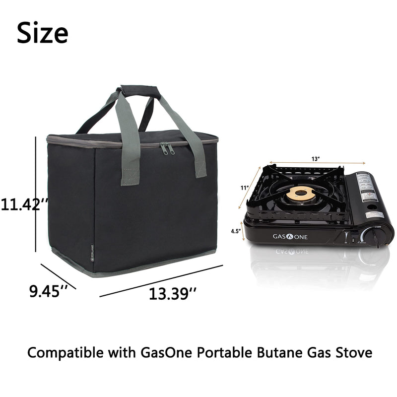 Carrying Bag Compatible with GasOne Portable Butane Gas Stove for Travel, Camping, Picnic Black