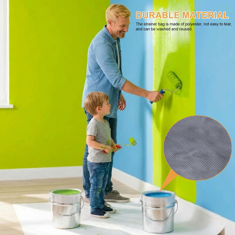 Paint Strainer Bags, 50 Pcs, 5 Gallon | Mesh Filter Bag, Elastic Opening, Paint Bucket Strainer, For Gardening