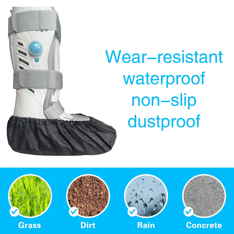 2 pcs Air Cam Walking Boot Covers, Fracture Medical Cast Boots Shoe Covers for Broken Foot Ankle Recovery With Waterproof Anti-slip and Washable (X-Large) X-Large