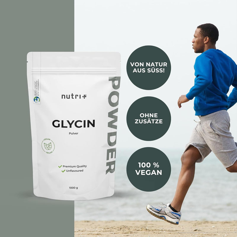 Glycine Powder Vegan + 100% Pure + High Dose - Glycine Powder 600 G - Amino Acid Without Additives - Also Ideal For Sweetening As A Sugar Substitute - Made In Germany