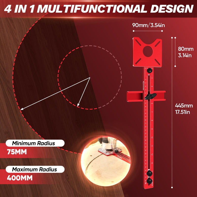 Saker New 4 in 1 Router Milling Groove Bracket|Cabinet Hardware Jig with Automatic Center Punch|Router Milling Groove Bracket Advantages|Router Guides for Woodworking basic version