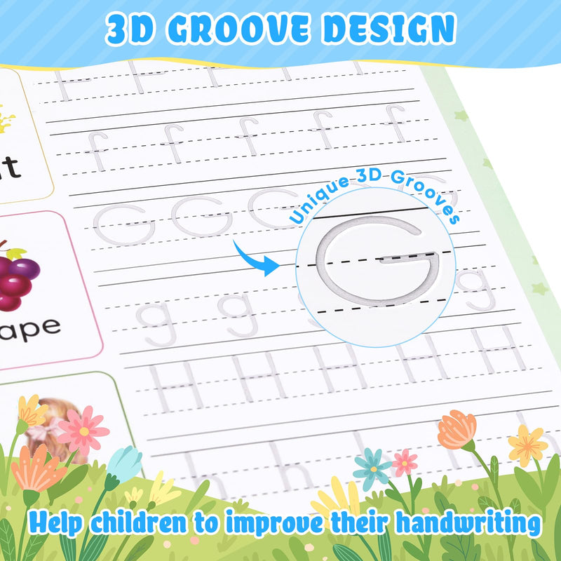 Magic Ink Copybooks for Kids Reusable Handwriting Workbooks for Preschools Grooves Template Design and Handwriting Aid (5) 5