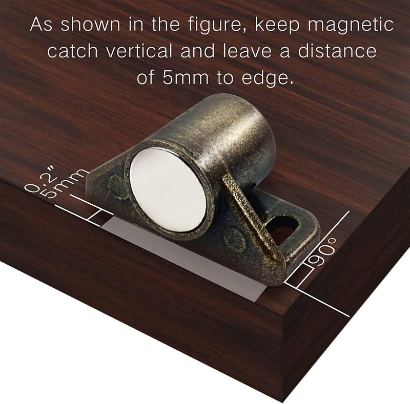4 Pack Cabinet Magnets Strong, Magnetic Door Catch, Cabinet Door Closers, Magnets for Cabinet Doors Latches Hardware - Bronze 4