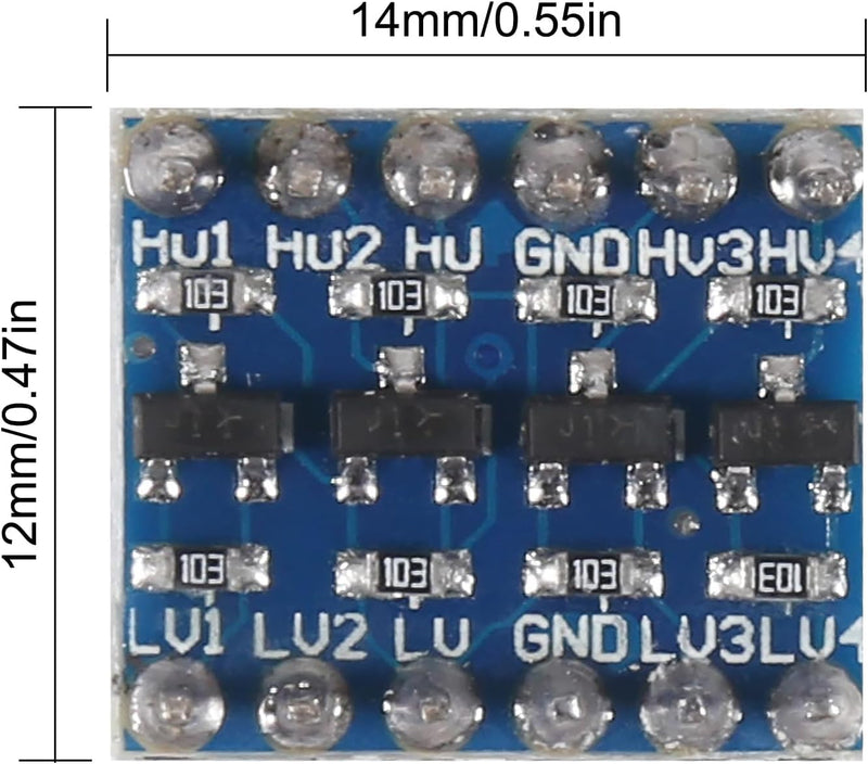 12pcs 4 Channels IIC I2C Logic Level Converter PRE-SOLDERED Bi-Directional Module 3.3V to 5V 4 Channels Shifter for Raspberry Pi and Other Microcontrollers