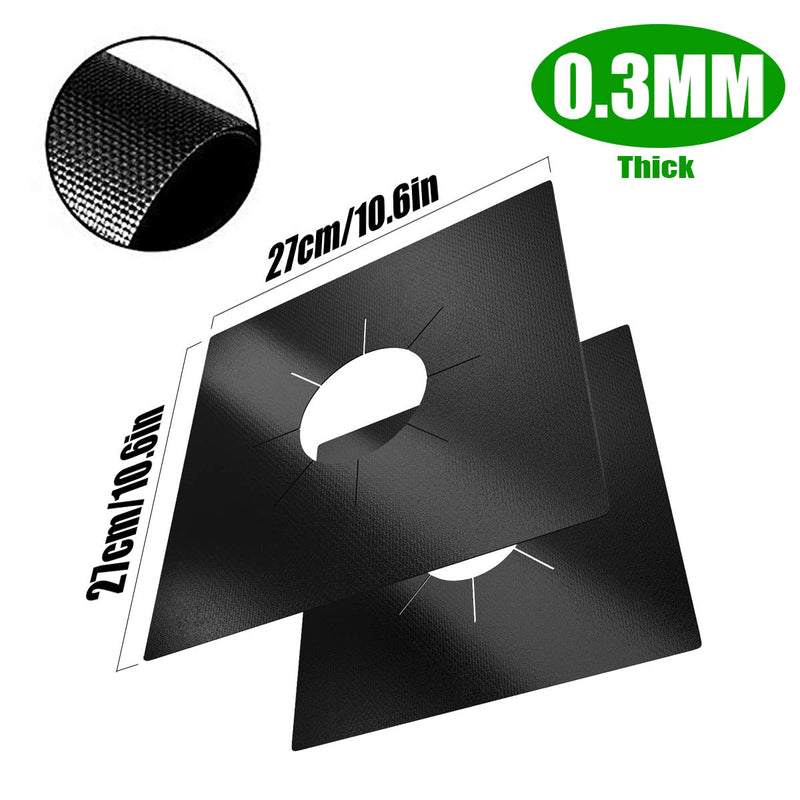 Stove Burner Covers,0.3 MM Double Thickness,8 Pack,Gas Stove Burner Liners,Non-stick Reusable Gas Range Stove Top Covers for Kitchen,Cuttable,Easy to Clean,Black,Size 10.6” x 10.6” Black（8pcs） - NewNest Australia