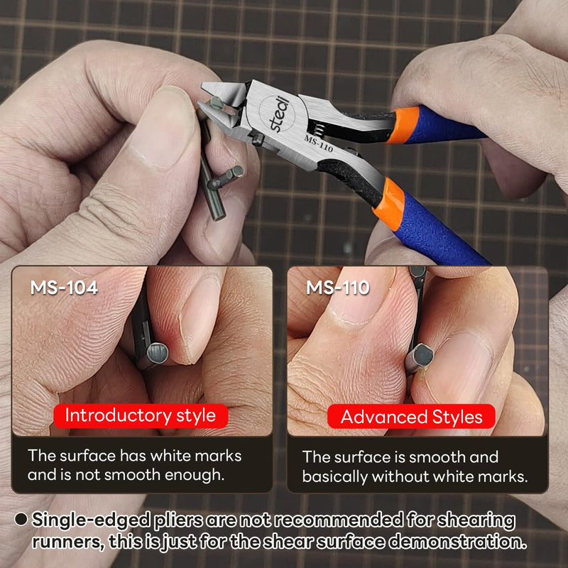 stedi Model Nipper, Sprue Cutter with Ultra-thin Single-Blade and Stiff Spring Hobby Nippers for Gundam Repairing Plastic Model and Miniature Model, Orange Single-Blade Nippers