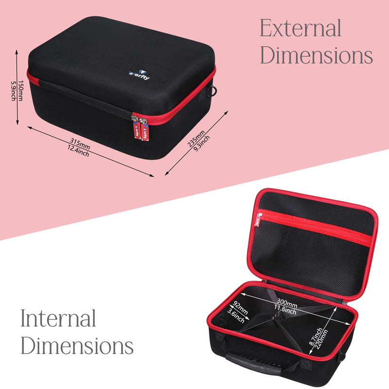 Case for CRAFTSMAN CMCF940M1 / CMCF921B V20 RP Impact Wrench 1/2 Inch & Battery and Charger with Mesh Pocket - Hard Protective Travel Carrying Storage Organizer Bag (Black & Red) Black & Red